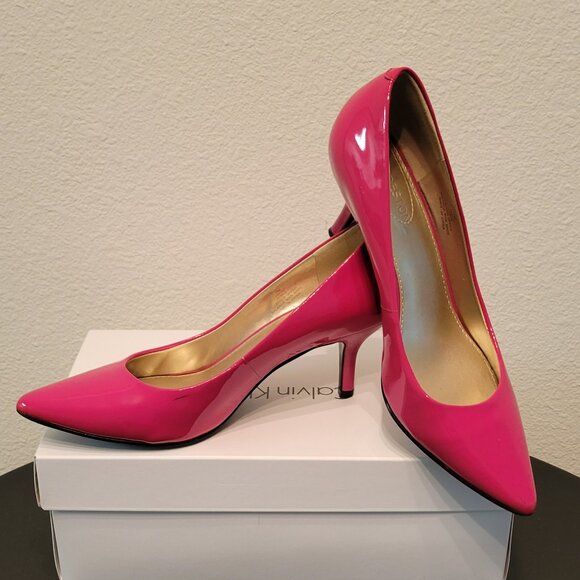 Chele by Kate Preston Vintage Rich Pink Patent LEATHER Pumps, heels, shoes - Picture 1 of 4